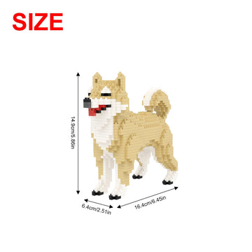 Larcele Micro Dog Building Blocks Mini Pet Building Toy Bricks, 814 Pieces Kljm-02(Female Shiba Inu)
