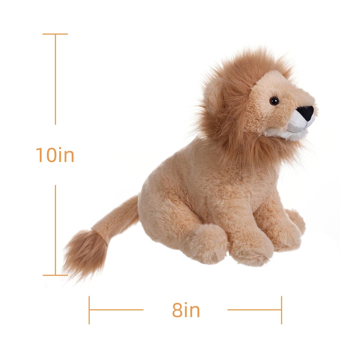 Apricot Lamb Toys Plush Lion Stuffed Animal Soft Cuddly Perfect for Girls Boys (Yellow-Lion, 10 Inches)