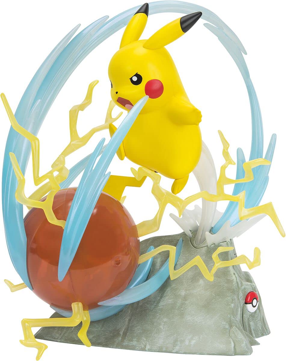 Pokemon Pikachu Deluxe Collector Statue Figure - Light FX - Multicoloured Plastic - Model 674 PKW2370 - Authentic Details for Fans