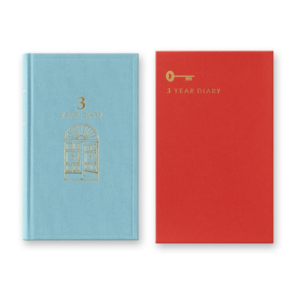 Midori Phil design Three Years Diary/Design Phil Green Diary 3 Years Continuous Use Door Light Blue 12 394 006