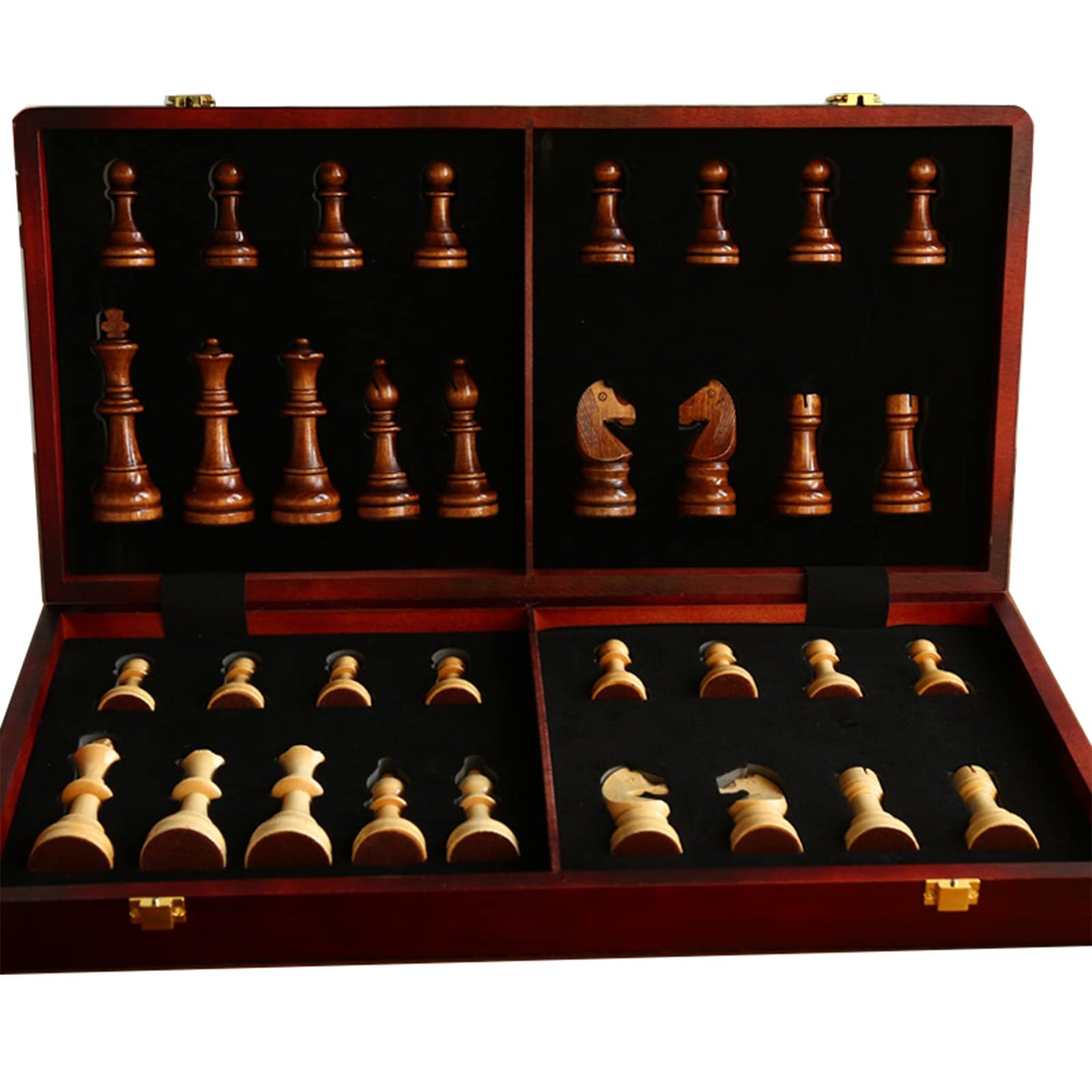 20'' Extra Large Solid Walnut Wooden Chess Set With 2 Extra Queen Pieces - King Height 4.25''