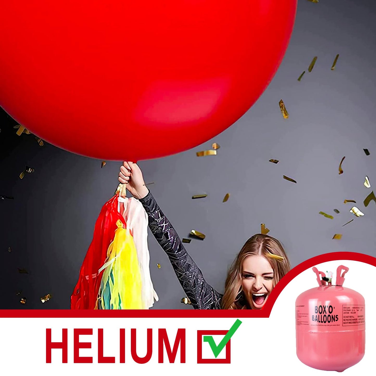 Partywoo Red Balloons, 4 Pcs 36 Inch Large Red Balloons, Big Red Latex Balloons For Balloon Garland Or Balloon Arch As Birthday Party Decorations, Wedding Decorations, Baby Shower Decorations, Red-Y57