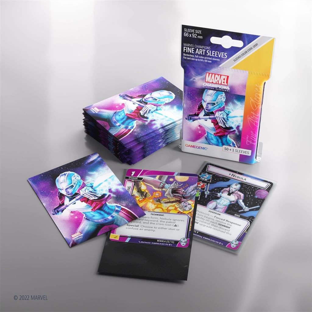 Gamegenic Marvel Champions The Card Game Official Nebula Fine Art Sleeves Pack Of 50 Art Sleeves And 1 Clear Sleeve Card Game Holder Use With Tcg And Lcg Games Made By Fantasy Flight Games