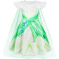 Wonderbabe Tiana Dress For Girls Green Fairy Frog Princess Birthday Party Fancy Dresses Halloween Elf Costume Outfits With Cape Size 1-2T
