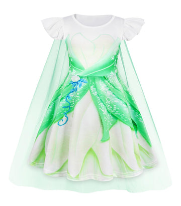 Wonderbabe Frog Dress Girls Fancy Gown Cosplay Halloween Party Frog Costume Birthday Party Costume Cosplay Dress Up For Little G