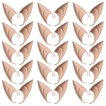 Yanzhan 15 Pair Fairy Pixie Elf Ears For Cosplay Halloween Christmas Any Themed Party - Natural Complexion, Long Style