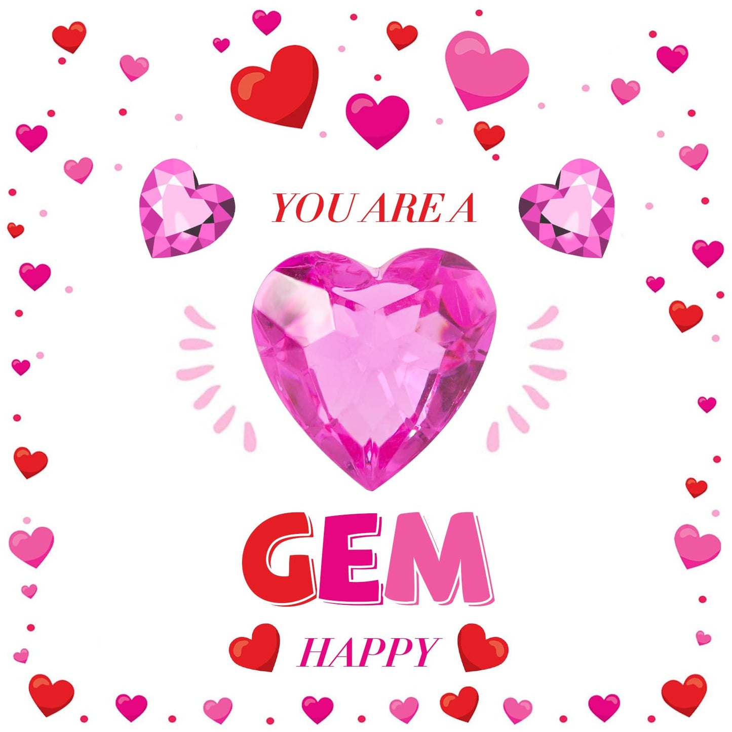 Niceup Heart Gemstones Pool Toys - 30pcs Acrylic 3D Gems, 1.57in, Multicolor, Model QSTZ-01 for Mermaid Treasure Hunt Party Favors