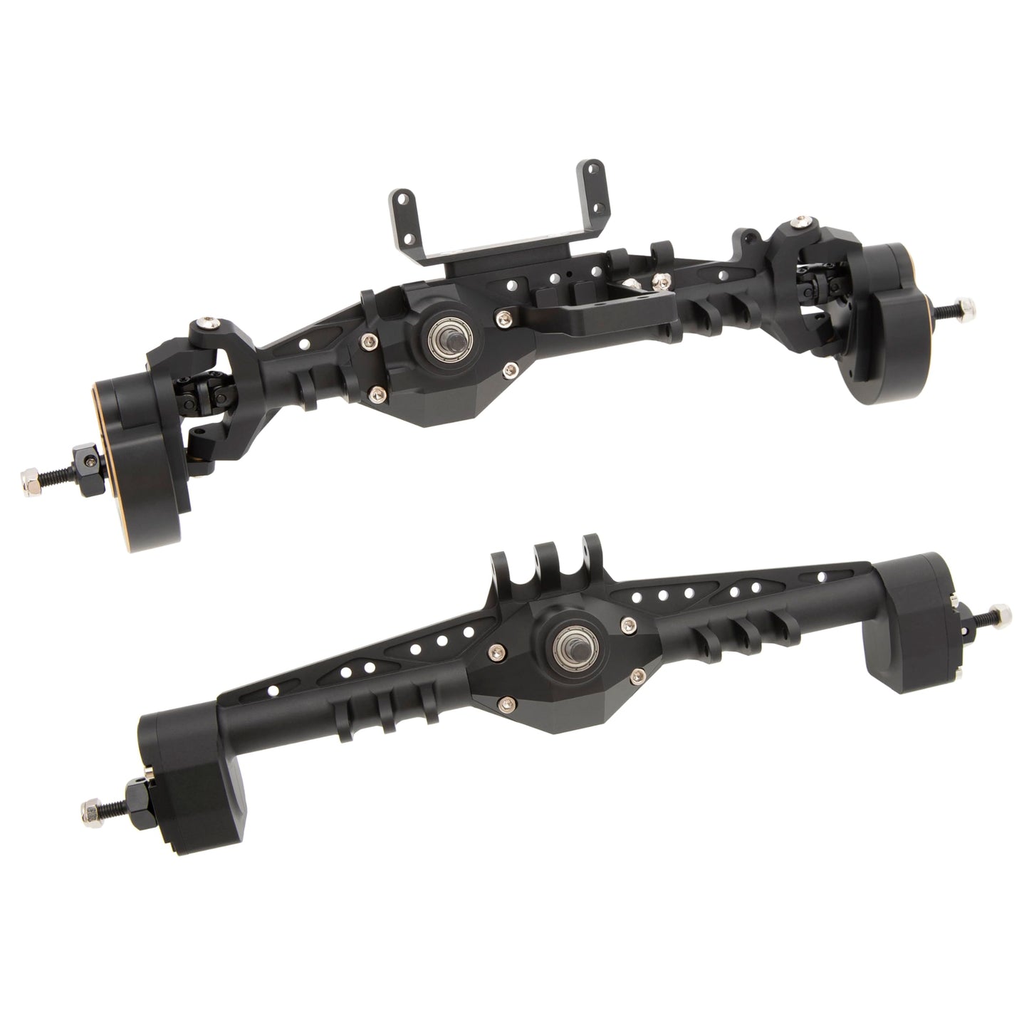 MEUS RACING Capra 1.9 Portal Axles Kit - Isokinetic CVDs, Ackerman Steering, Aluminum Alloy, Standard-Black, Model: MEUS-UTB19