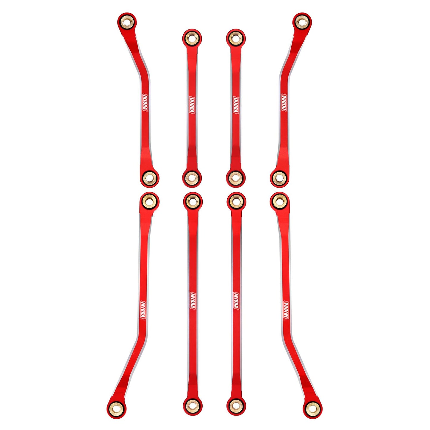 INJORA High Clearance Chassis Links CNC Aluminum Links Set for TRX4M Defender Bronco 1/18 Upgrade Parts (Red)