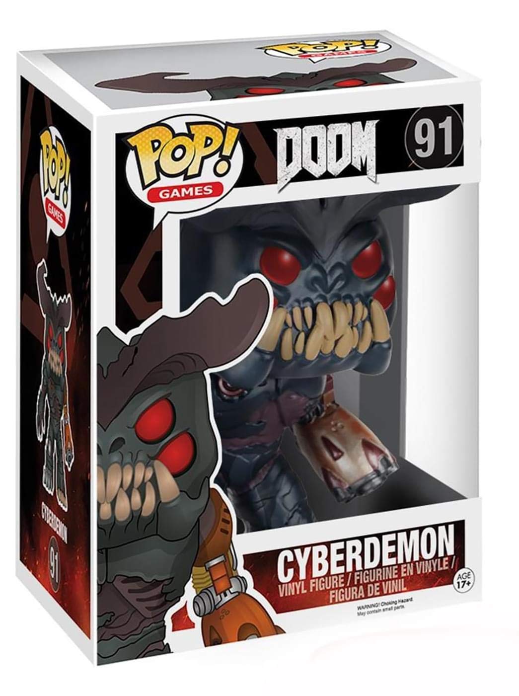 Funko POP Games Cyberdemon Action Figure, 6" Multicolor, Model 7940, Plastic