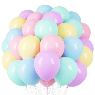 Voircoloria Pastel Balloons, 66Pack 12Inch Macaron Latex Party Balloons For Graduation, Easter, Wedding, Birthday, Bridal Shower