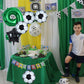 Toniful 32 Inch Soccer Balloons Set 9St Birthday Decoration Green Number 9 Foil Soccer Balloon Black Star Balloons For Children'