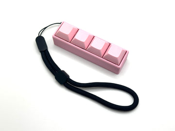 Four-Button Clicky Mechanical Switch Fidget Toy | Stim Toy, Stress Relief, Adhd (Pink Base, Light Pink Keycaps)