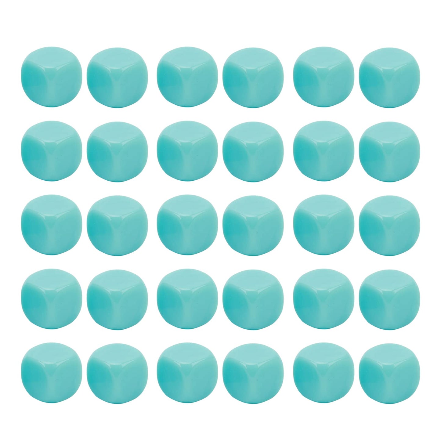 30PCS Fun Blank Dice Set, 16MM Plastic 6 Sided Round Corners Dice Cubes, Polyhedral Dice Set, DIY Puzzle Round Corner for Classr