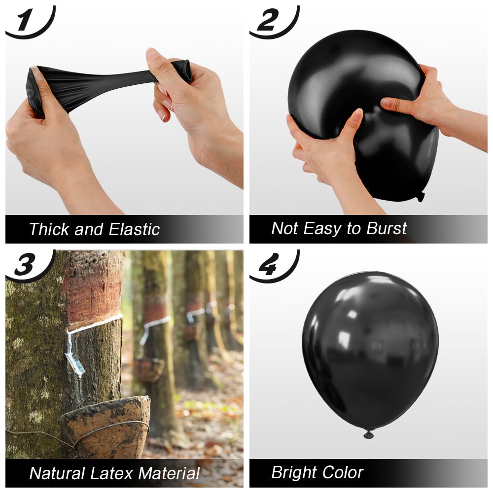 Black Balloons For Arch Decoration Latex Balloons 60Pcs Balloons 12 Inch Matte Balloons Birthday Balloons For Birthday Baby Show