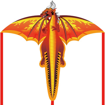 SNJOYFUL Dragon Kite for Kids & Adults, 55'' Beach Kite Easy to Fly, Huge Kites for Kids Ages 4-8 for Beginners, with 328ft Stri