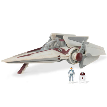 Star Wars Micro Galaxy Squadron V-Wing Starfighter - 3-Inch Light protective covering Class Vehicle with Two 1-Inch Micro Figure Accessories