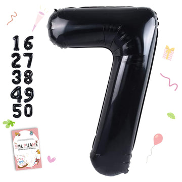 Smlpuame 40 Inch Number Balloon 0-9 Black Large Number 7 Balloons,Digital Balloons For Birthday Party Celebration Decorations Su