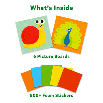 Skillmatics Art Activity - Fun With Foam Animals, No Mess Felt Sticker Art For Kids, 3D Foam Stickers, Diy Craft Kits, Gifts For Boys & Girls Ages 3, 4, 5, 6, 7