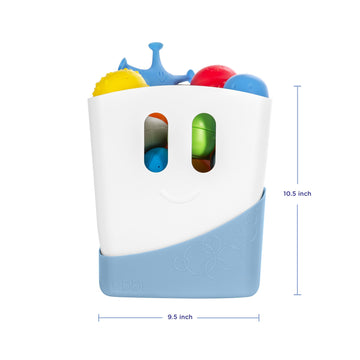Ubbi Stand Up Bath Toy Storage Organizer, Bath Caddy With Removable Drying Rack Bin For Toddlers And Baby, Cloudy Blue