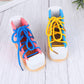 Nuobesty Learn To Tie Shoes Wooden Lacing Shoe Toy Shoelaces Tying Toy Teaching Kit For Kids, Blue