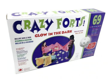 Everest Toys Crazy Forts - 69 Piece Glow In The Dark Fort Building Kit For Kids 5, 6, 7, 8 - Buildable Indoor/Outdoor Kids Diy Stem Toys - 1 Box, 69Pcs