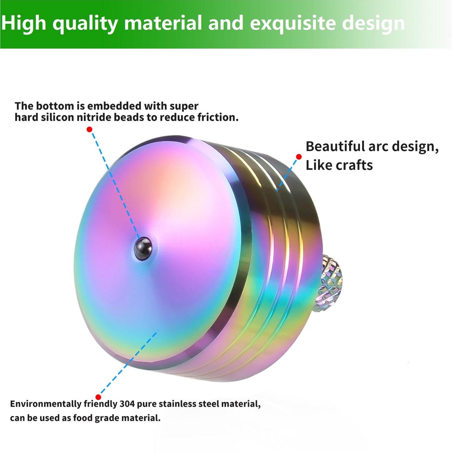 CHEETOP Stainless Steel Spinning Top  Precision Mini Desktop Gyroscope  Kill Time Reduce Stress ADHD Toys  Perfect Balance Gyro (Iridescent Style 4)