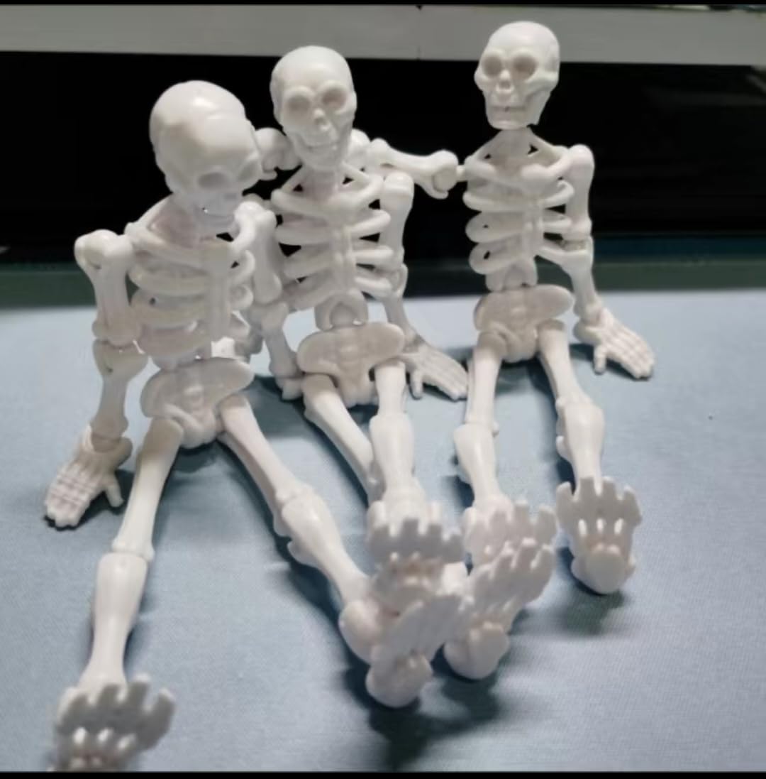 T13 Skeleton Action Figure  Movable Articulated Human Skeleton  5.12-in Action Figure Wearing Multiple Sets of   Can Be Painted  Suitable for Collectors As Desktop Decorations (3pcs)