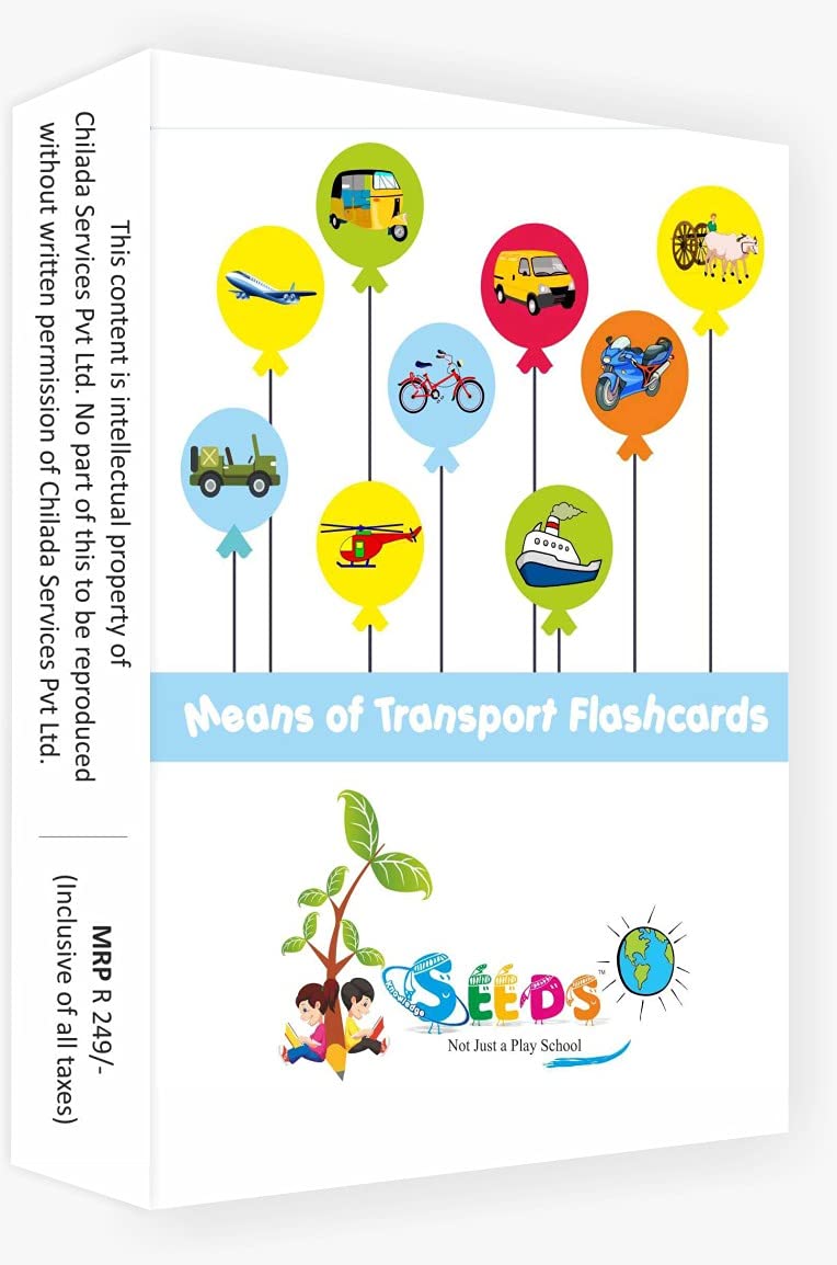 Playwayshop | Means Of Transport Flash Cards For Kids | Action Learning Cards | 30 Laminated & Reusable Cards | Childhood Educat