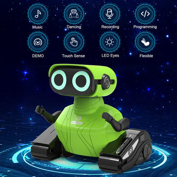 HONGCA Kids Robot Toys, Rechargeable Remote Control Robot Toy with Touch Sense Recording Programming Music LED Eyes Dance Moves