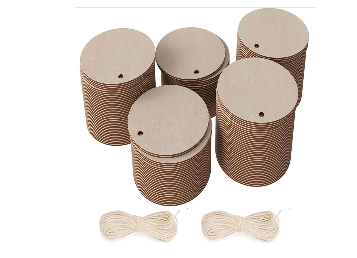 Diy4U Mdf Art Craft Circle 2 Inch Round Shape With Hole | 50 Pc. | 2Mm Thin | Predrilled Wood Blank Cutout For Decoration, Penda