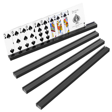 Playing Card Holders 13.4 Inches Black Acrylic Solid Card Holder For Playing Card Games (4 Pcs., Black)
