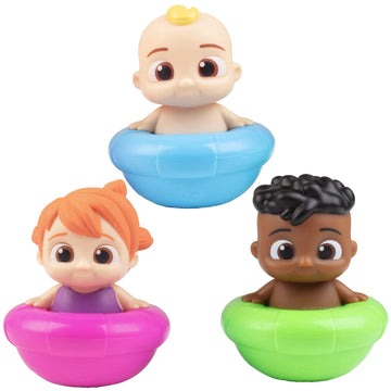 Cocomelon Floating Pool & Bath Toys 3-Pack - Includes Jj, Cody, Yoyo - Officially Licensed - Water Figure Playset For Summer Swimming & Tub - Easter Gift For Toddlers, Preschoolers & Kids 18Mo+