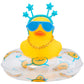wonuu Car Duck Rubber Duck Car Ornaments Duck Car Dashboard Decorations with Cute Headband Swim Ring Necklace Sunglasses  B-Blue Star Headband-Transparent