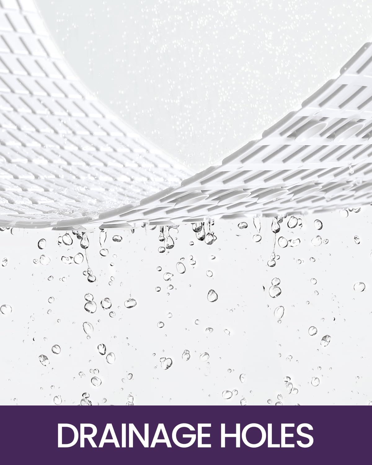 Dexi Bath Tub Shower Mat Non-Slip 16 X 39 Extra Long Bathtub Mats, Suction Cups, Drain Holes, Machine Washable Bathroom Mat, Whi