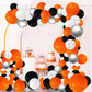 Orange Black Balloon Garland Arch Kit, 127Pcs Orange Black White Balloons Metallic Silver Confetti Balloons For Birthday Graduat