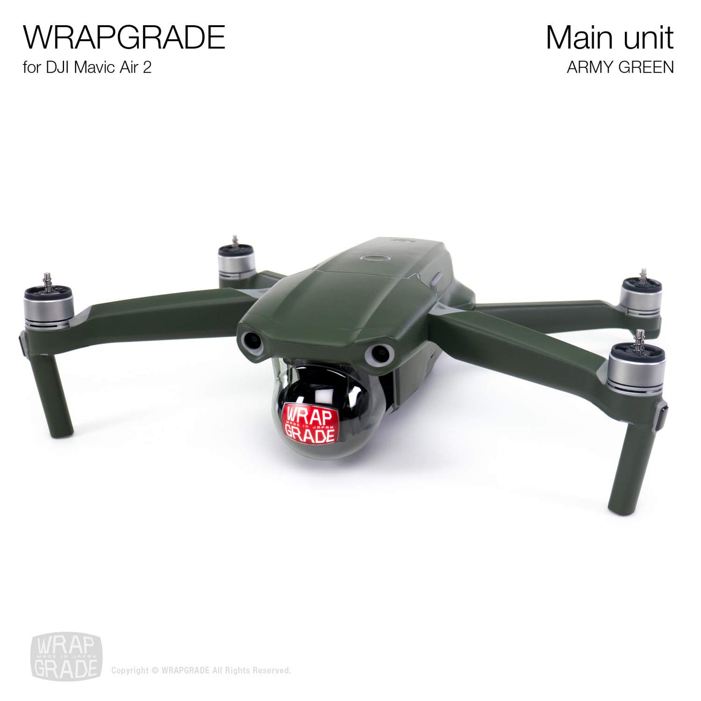 Wrapgrade Main Unit Skin Compatible with DJI Mavic Air 2 (Amry Green)