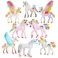 Uandme 8Pcs Unicorn Toy Figurine Set Unicorn Cake Toppers For Party, Birthday, Imaginative Toy Gift For Kids