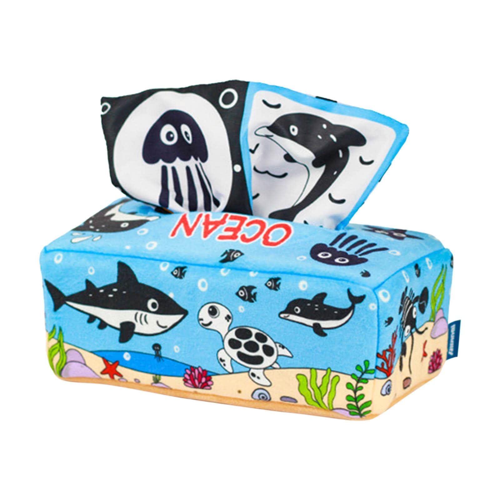 Ilsmysutra Baby Tissue Box Toys Preschool Learning For 612 Months Newborns Ocean|Toys For Baby|Developmental Baby Toys