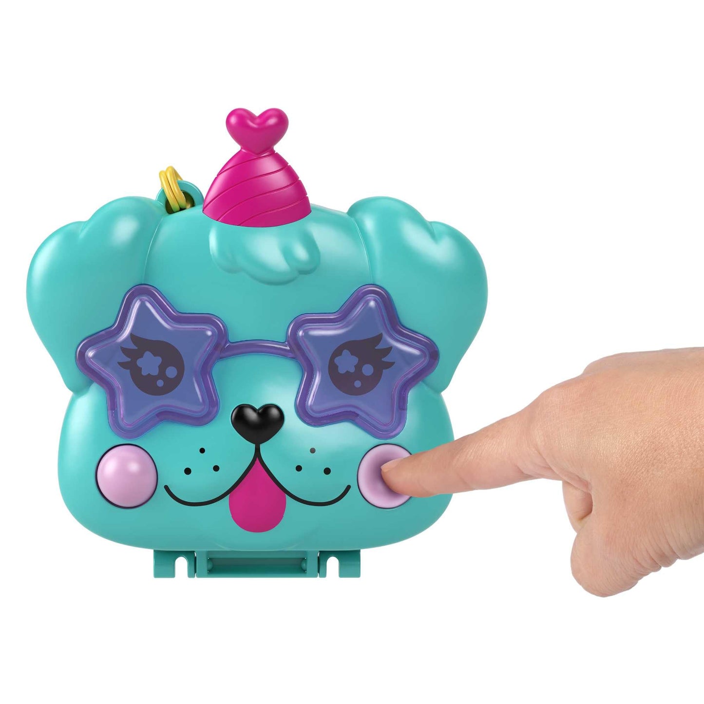 Polly Pocket Compact Playset - Doggy Birthday Bash with 2 Micro Dolls, Multicolor, Travel Toy with Accessories, Model HKV30