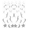 6pc/Pack Silver Moon Ceiling Hanging Swirl Decoration Shining Dangling Streamers Banner for Wedding Baby Shower Birthday Party S