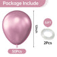 Kalor 12 Inch Metallic Pink Balloons, 50 Pcs Latex Helium Metallic Balloons For Kid'S Birthday Party, Baby Shower, Wedding, Graduate Party Decorations