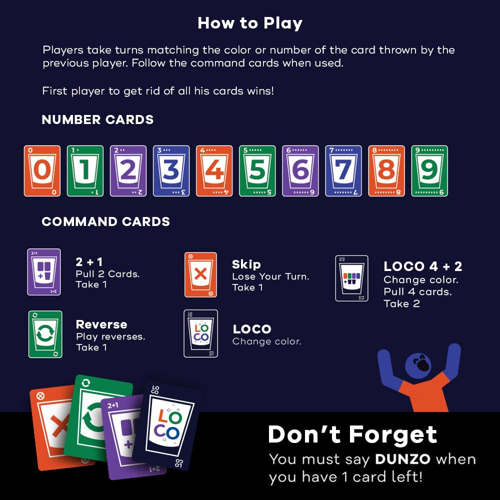 DUNZO - Party Version of Classic Card Game with 4 Unbreakable Glasses - Draw Two  Skip  Reverse  Get Hydrated - Fun Party Game & Funny Gifts - mature-themed Games for Game Night - mature-themed Party Games