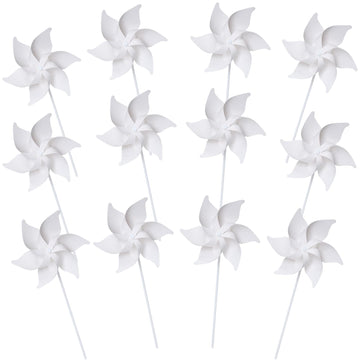 Juinipe DIY Pinwheels Craft for Kids Blank White Color Your Own Pinwheels Paper Craft Kits for Boys Girls Summer Activities Art 