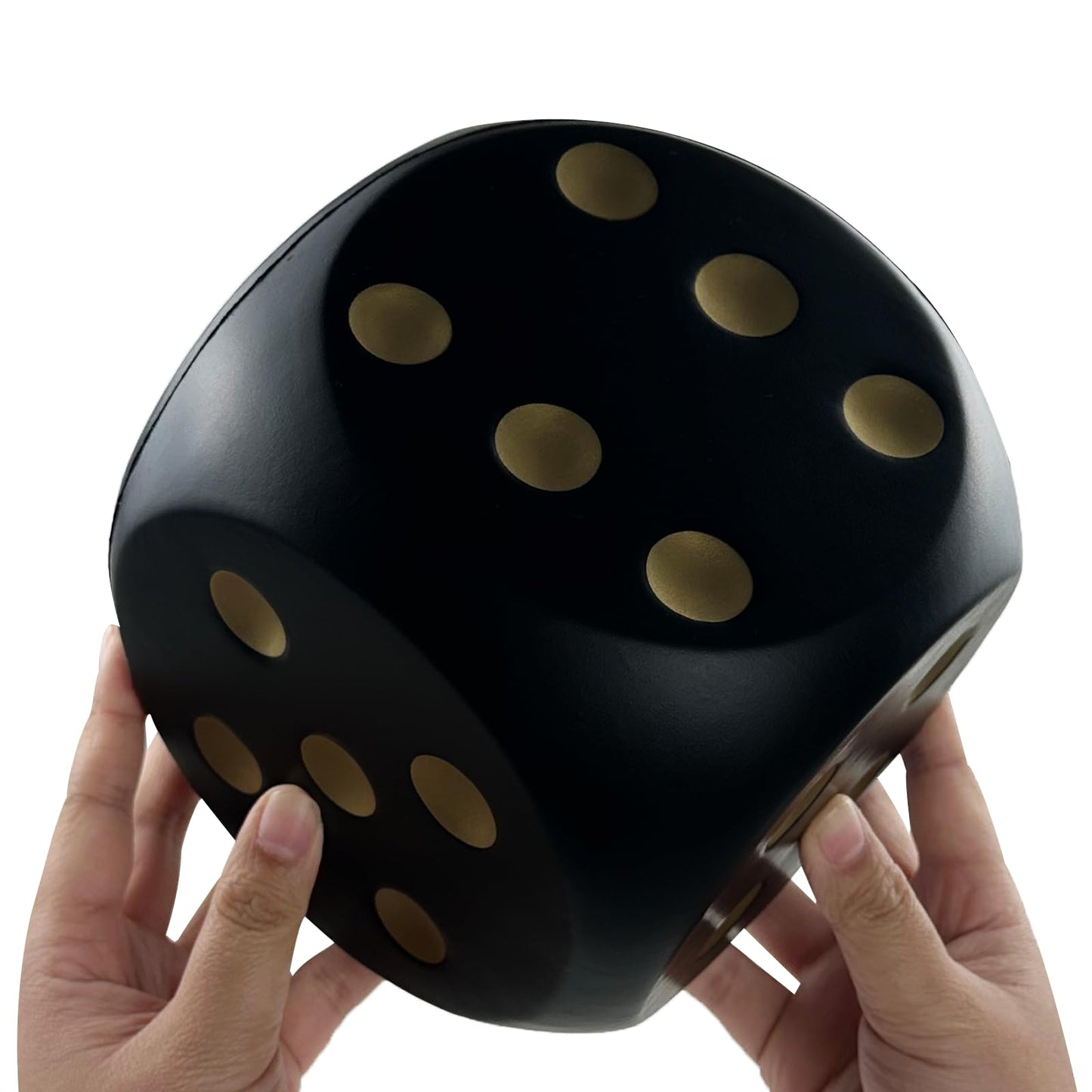 Funnysquee 5.9 Inches Jumbo Foam Dice, A Fun-Filled, Educational Giant Toy For Game Nights And Learning Sessions(Lucky Black)