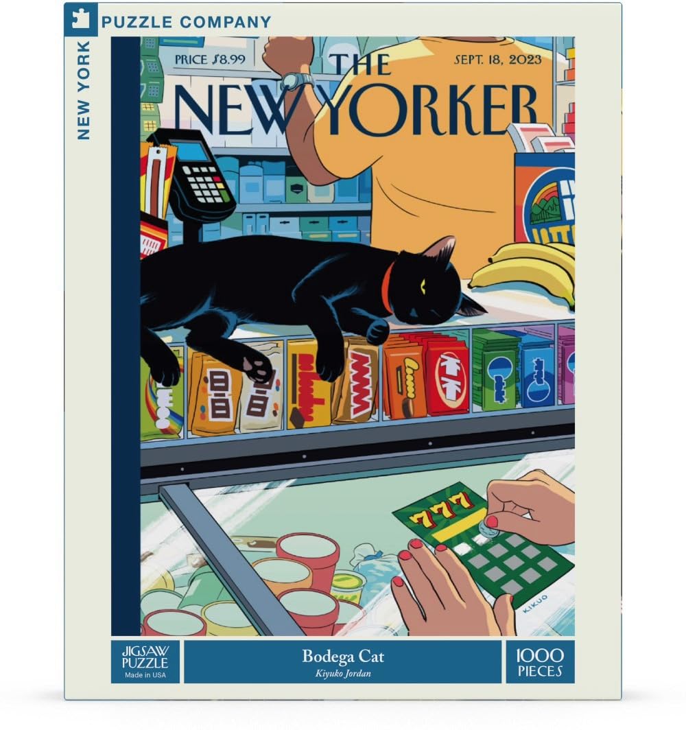 New York Puzzle Company - New Yorker Bodega Cat - 1000 Piece Jigsaw Puzzle For Adults By R. Kikuo Johnson