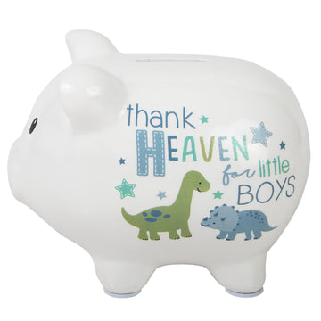Baby Essentials My First Piggy Bank, Baby'S First Piggy Banks For Boys And Girls (Thank Heaven Dinos)