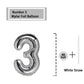 3 Number Balloon Silver 40 Inch Big Foil Mylar 3Rd Balloons For 3 Year Old Boy Girl Birthday Party Decorations Wedding Anniversa