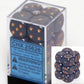 Chessex Dice d6 Sets: Opaque Dusty Blue with Copper - 16mm Six Sided Die (12) Block of Dice