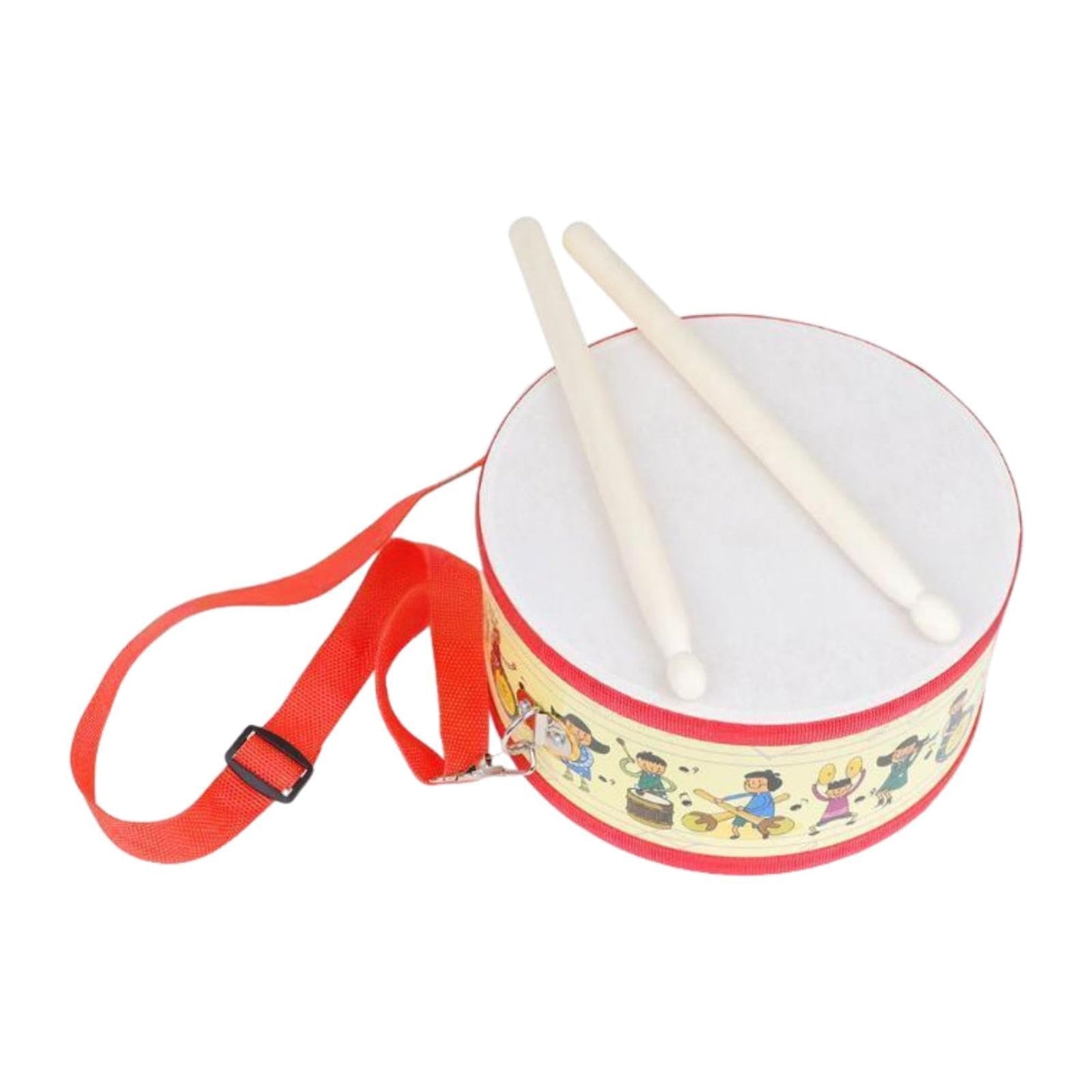 Zoomella Double Side Hand Drum Playing With Mallet For Supplies Kindergarten Presents Yellow|Developmental Baby Toys|Baby